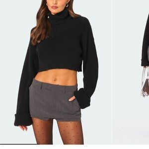 Edikted Oversized Turtle Neck Cropped Sweater